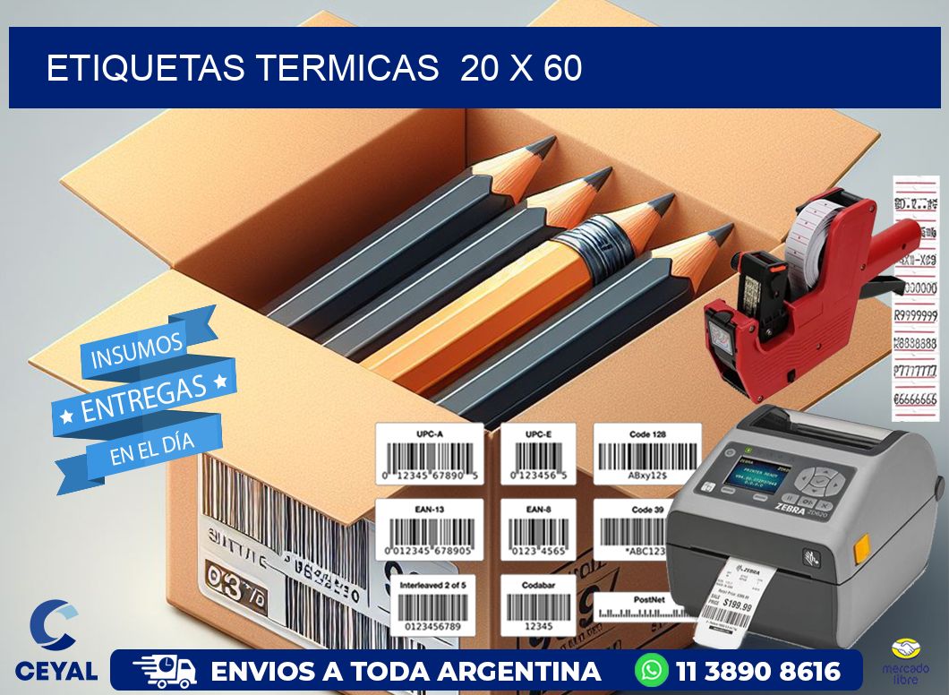 ETIQUETAS TERMICAS  20 x 60