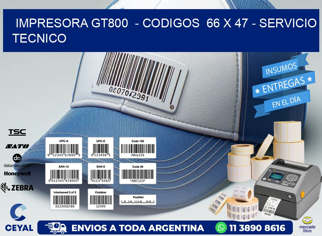 IMPRESORA GT800  - CODIGOS  66 x 47 - SERVICIO TECNICO