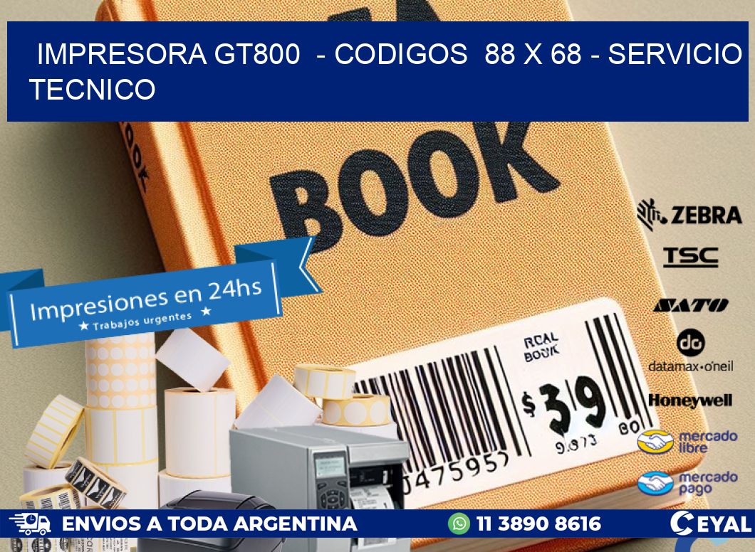 IMPRESORA GT800  - CODIGOS  88 x 68 - SERVICIO TECNICO