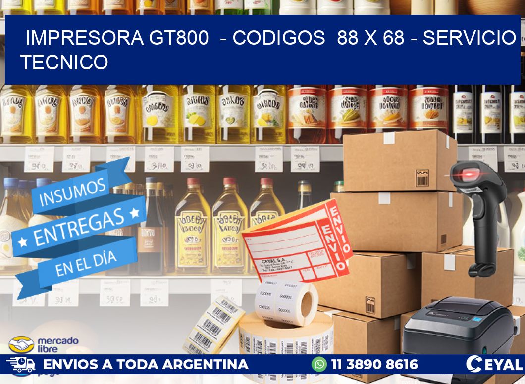 IMPRESORA GT800  - CODIGOS  88 x 68 - SERVICIO TECNICO