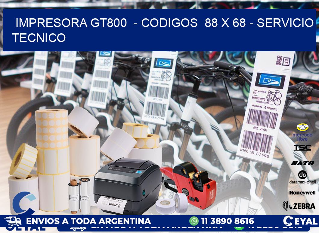 IMPRESORA GT800  - CODIGOS  88 x 68 - SERVICIO TECNICO