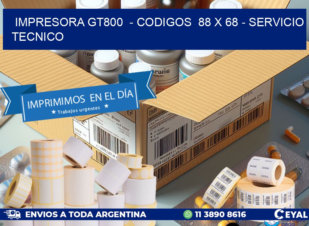 IMPRESORA GT800  - CODIGOS  88 x 68 - SERVICIO TECNICO