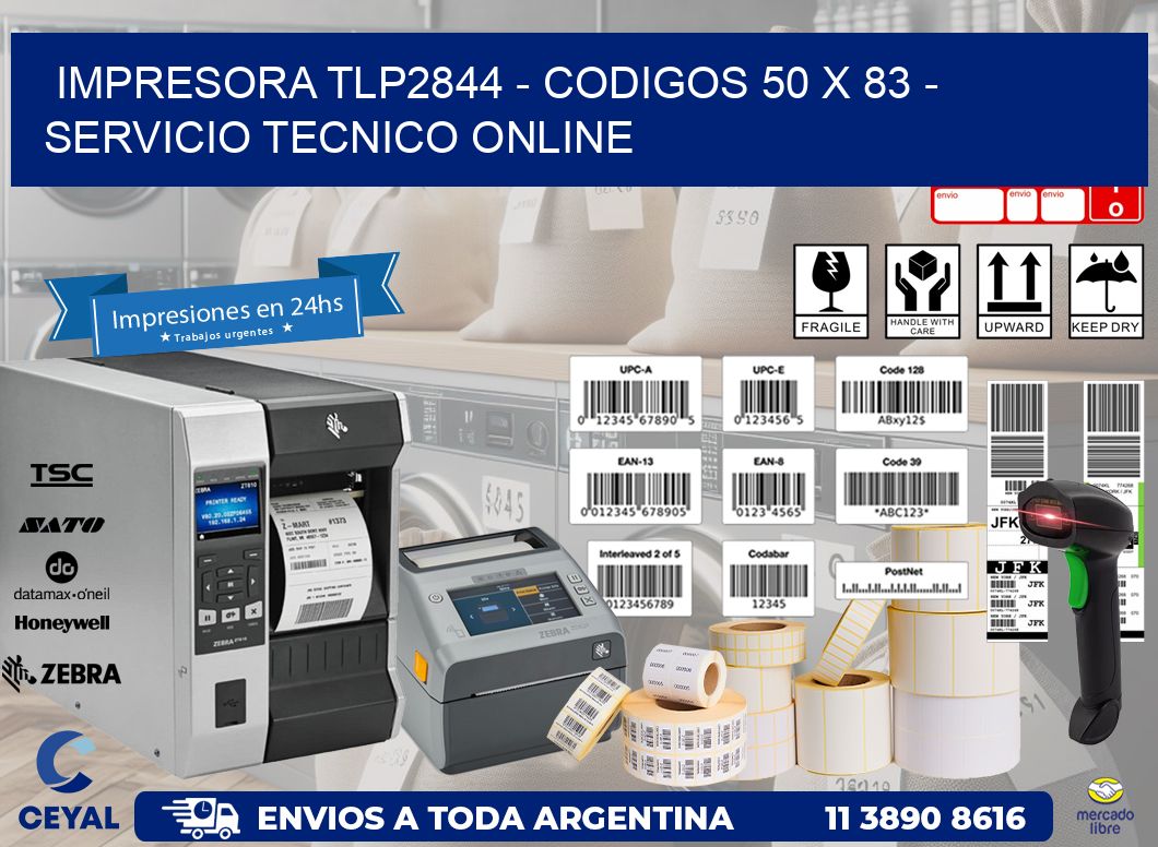 IMPRESORA TLP2844 – CODIGOS 50 x 83 – SERVICIO TECNICO ONLINE