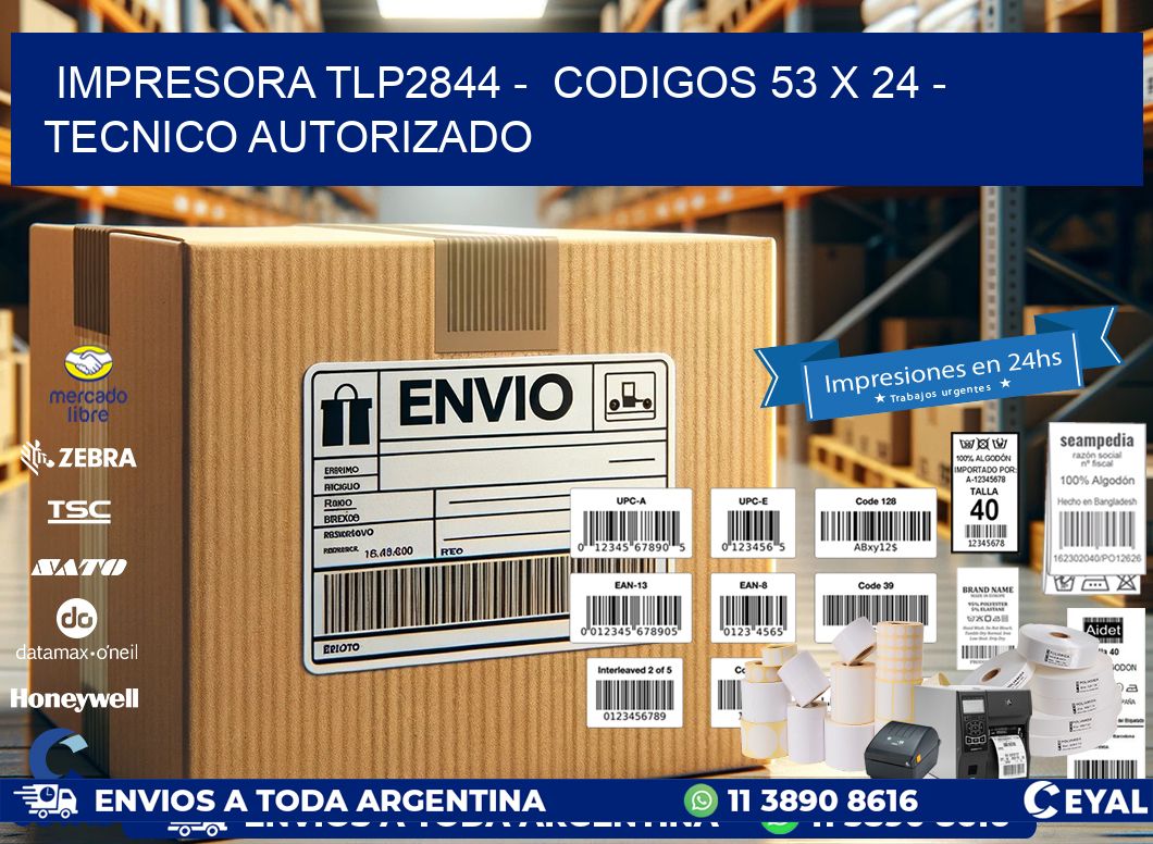 IMPRESORA TLP2844 -  CODIGOS 53 x 24 - TECNICO AUTORIZADO