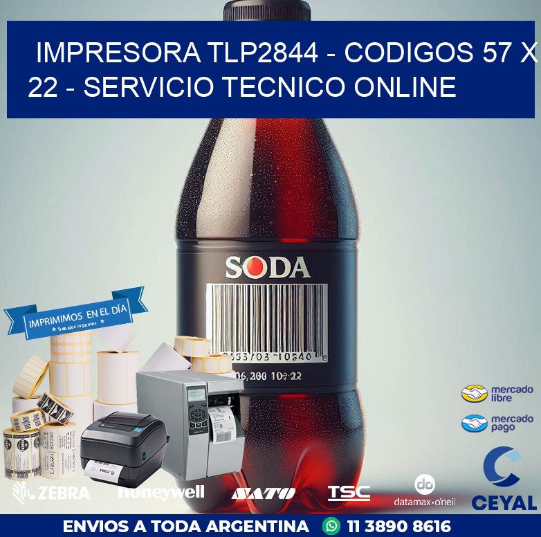 IMPRESORA TLP2844 - CODIGOS 57 x 22 - SERVICIO TECNICO ONLINE