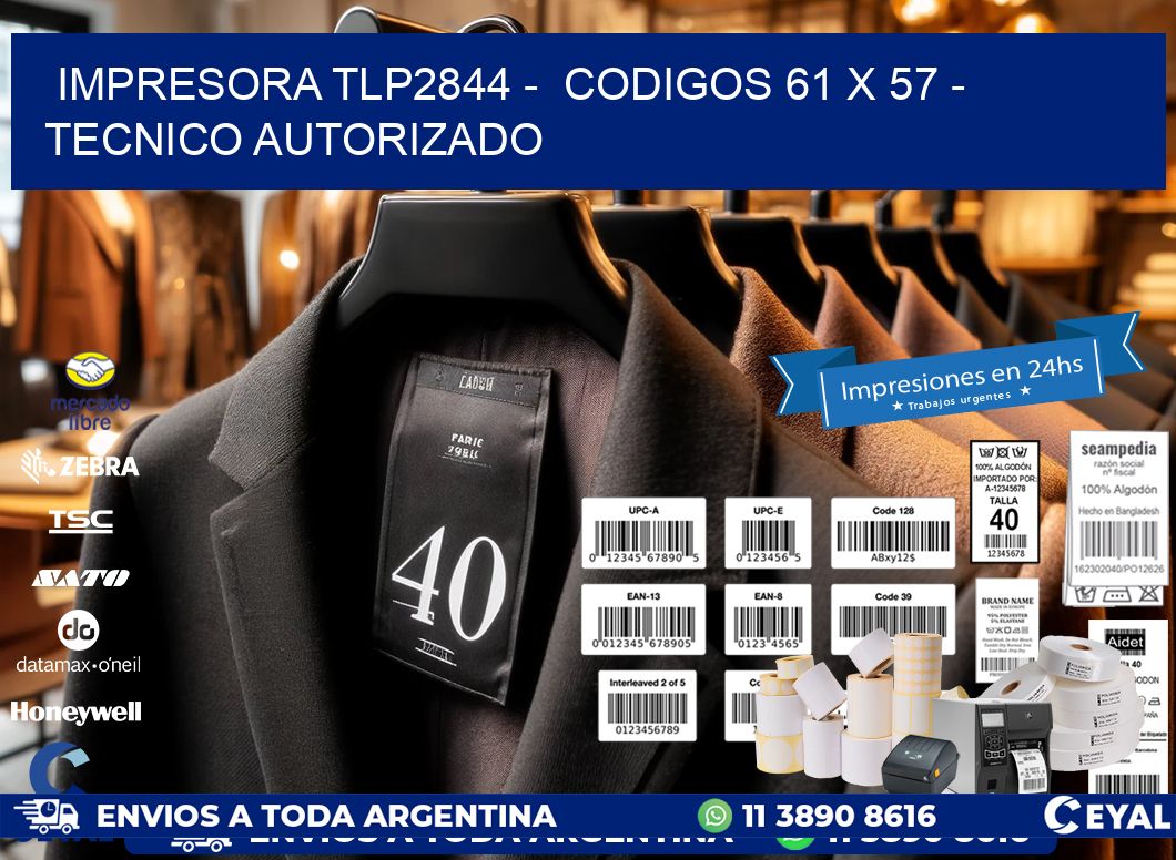 IMPRESORA TLP2844 -  CODIGOS 61 x 57 - TECNICO AUTORIZADO