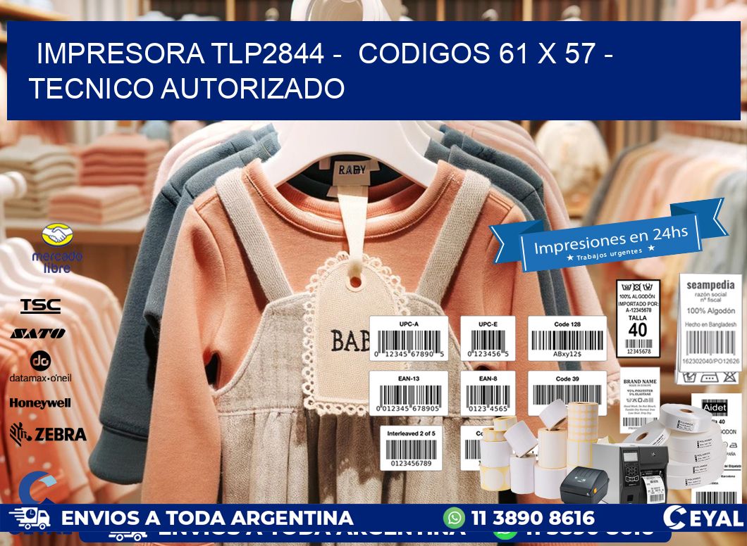 IMPRESORA TLP2844 -  CODIGOS 61 x 57 - TECNICO AUTORIZADO