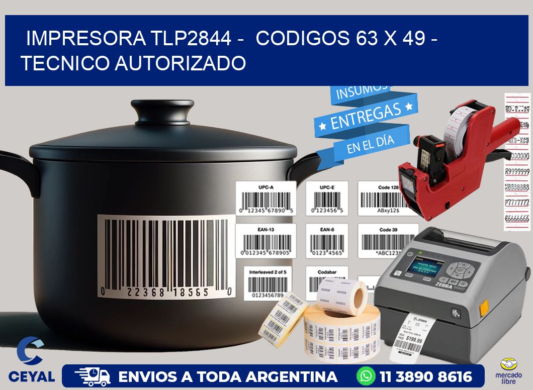 IMPRESORA TLP2844 -  CODIGOS 63 x 49 - TECNICO AUTORIZADO