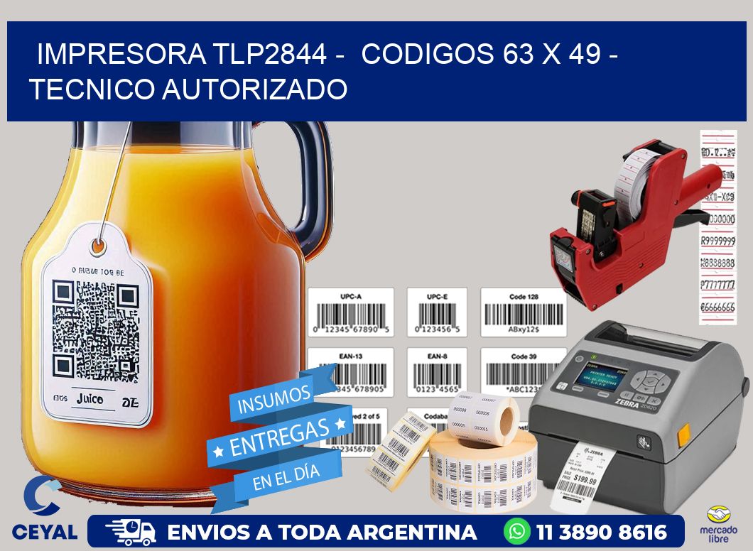 IMPRESORA TLP2844 -  CODIGOS 63 x 49 - TECNICO AUTORIZADO