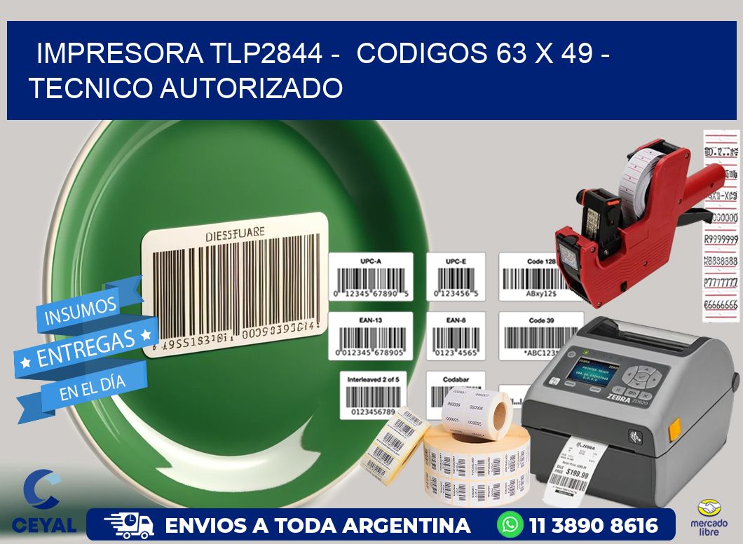 IMPRESORA TLP2844 -  CODIGOS 63 x 49 - TECNICO AUTORIZADO