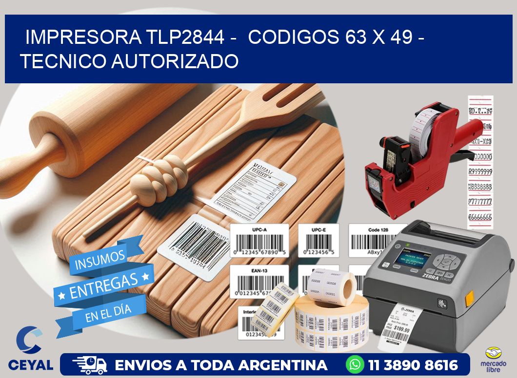 IMPRESORA TLP2844 –  CODIGOS 63 x 49 – TECNICO AUTORIZADO