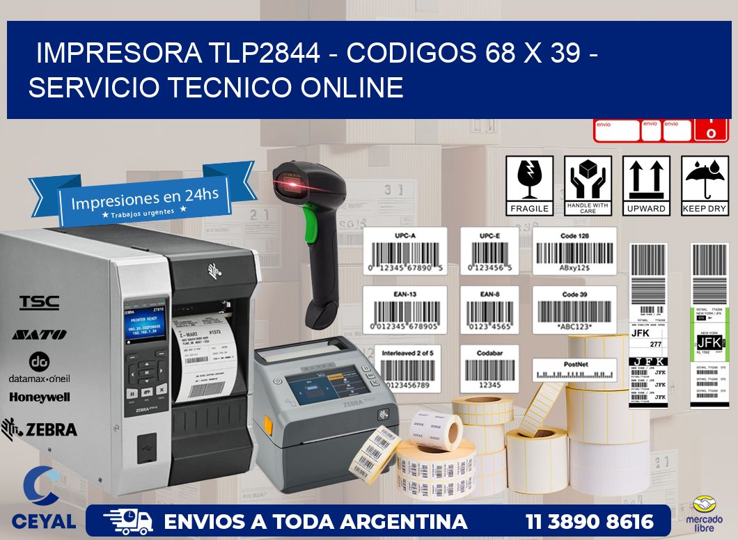 IMPRESORA TLP2844 - CODIGOS 68 x 39 - SERVICIO TECNICO ONLINE