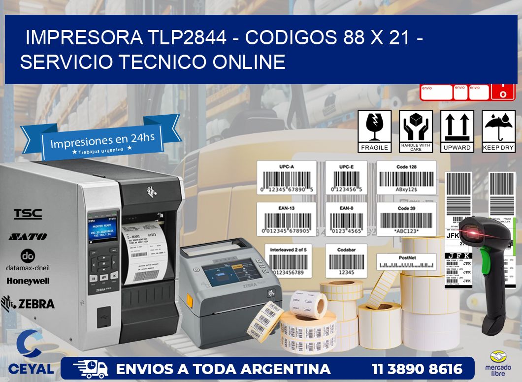 IMPRESORA TLP2844 - CODIGOS 88 x 21 - SERVICIO TECNICO ONLINE