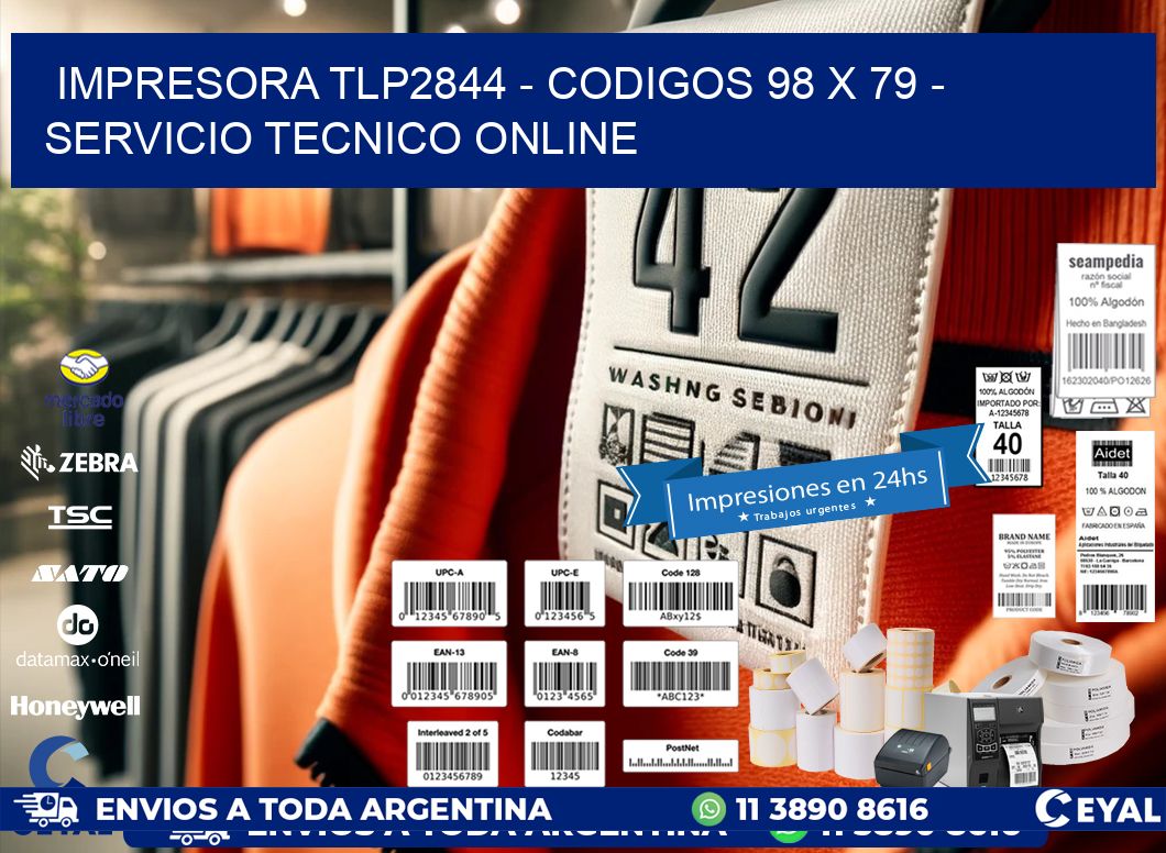 IMPRESORA TLP2844 - CODIGOS 98 x 79 - SERVICIO TECNICO ONLINE