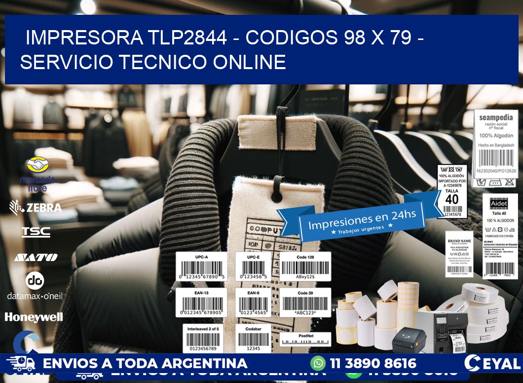 IMPRESORA TLP2844 - CODIGOS 98 x 79 - SERVICIO TECNICO ONLINE