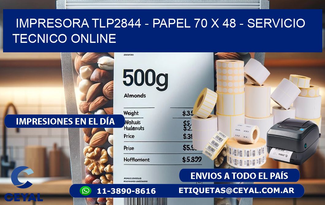 IMPRESORA TLP2844 - PAPEL 70 x 48 - SERVICIO TECNICO ONLINE