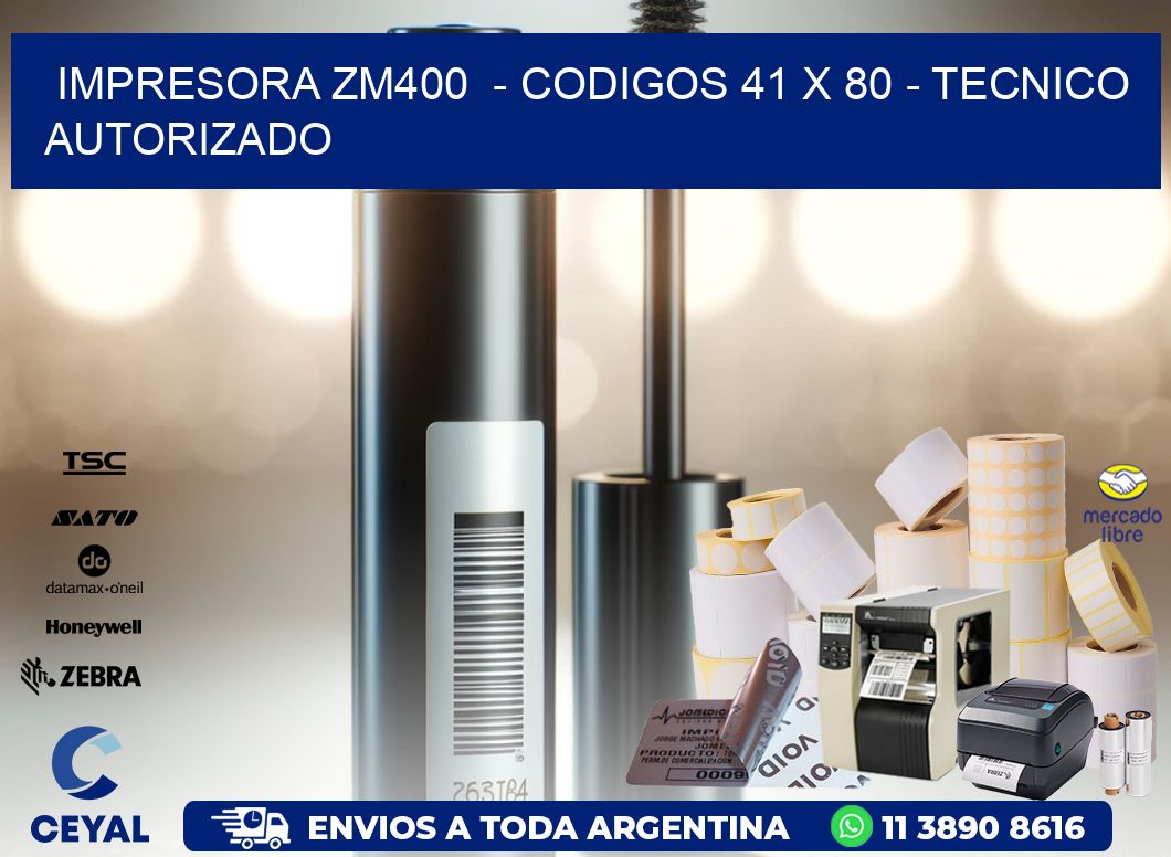 IMPRESORA ZM400  - CODIGOS 41 x 80 - TECNICO AUTORIZADO