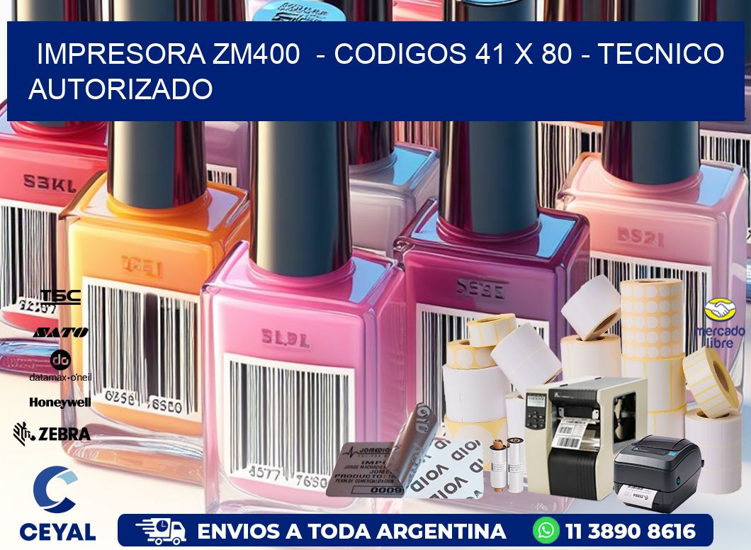 IMPRESORA ZM400  - CODIGOS 41 x 80 - TECNICO AUTORIZADO