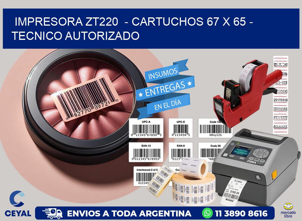 IMPRESORA ZT220  - CARTUCHOS 67 x 65 - TECNICO AUTORIZADO