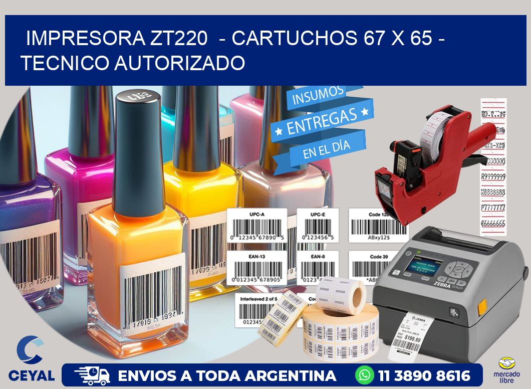 IMPRESORA ZT220  - CARTUCHOS 67 x 65 - TECNICO AUTORIZADO