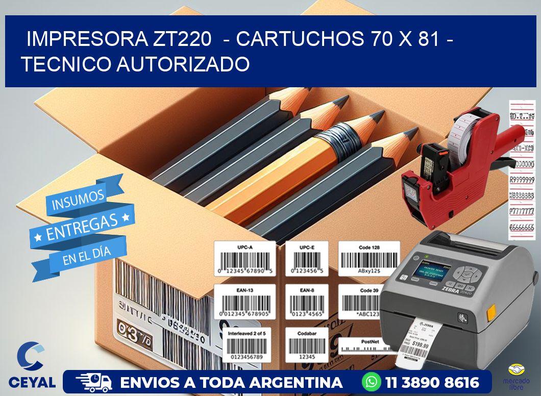 IMPRESORA ZT220  - CARTUCHOS 70 x 81 - TECNICO AUTORIZADO