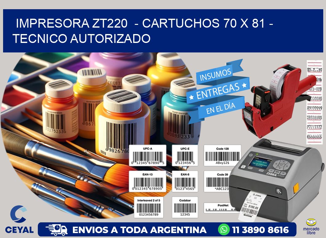 IMPRESORA ZT220  - CARTUCHOS 70 x 81 - TECNICO AUTORIZADO