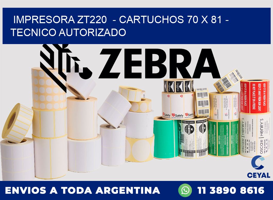 IMPRESORA ZT220  - CARTUCHOS 70 x 81 - TECNICO AUTORIZADO