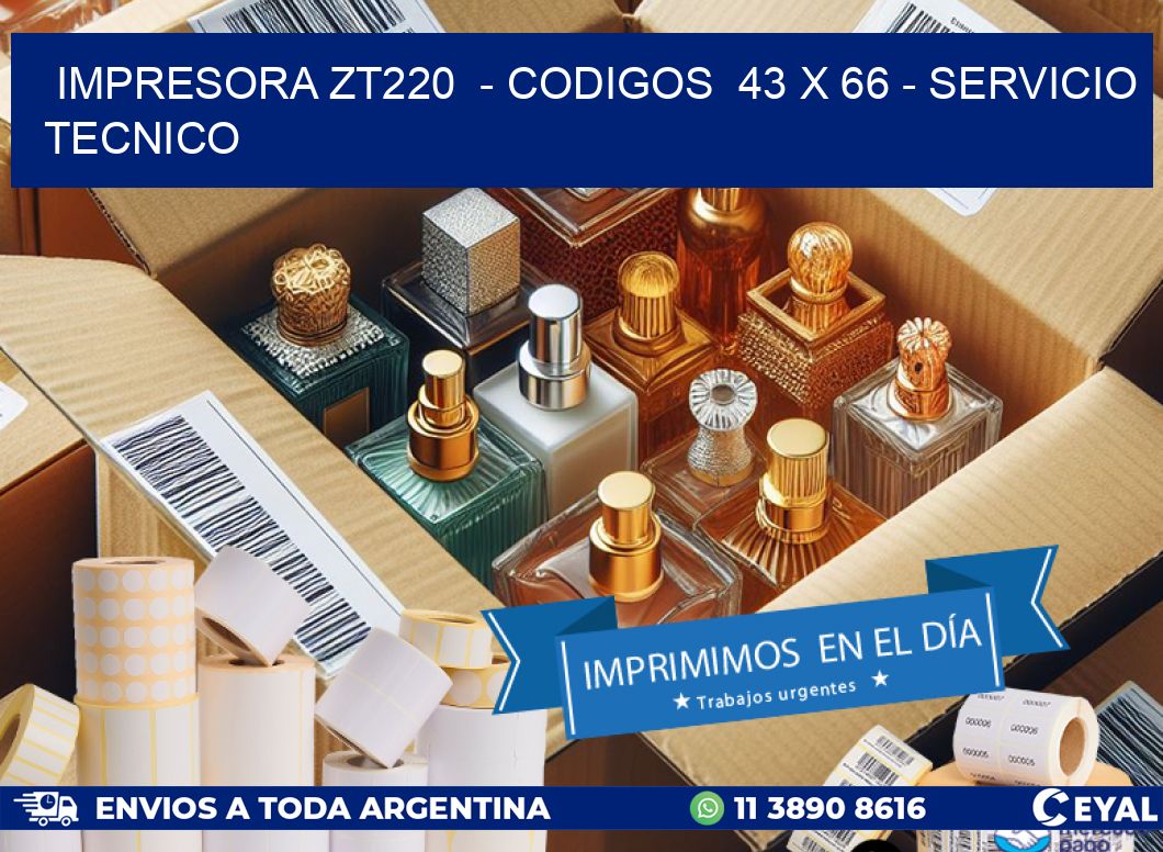 IMPRESORA ZT220  - CODIGOS  43 x 66 - SERVICIO TECNICO