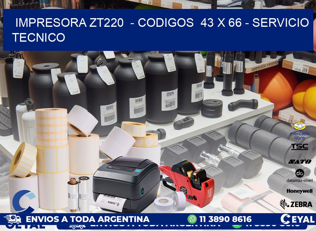 IMPRESORA ZT220  - CODIGOS  43 x 66 - SERVICIO TECNICO