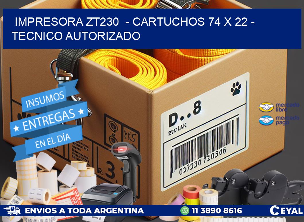 IMPRESORA ZT230  - CARTUCHOS 74 x 22 - TECNICO AUTORIZADO