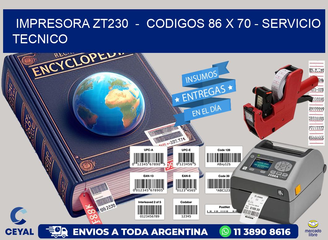 IMPRESORA ZT230  -  CODIGOS 86 x 70 - SERVICIO TECNICO