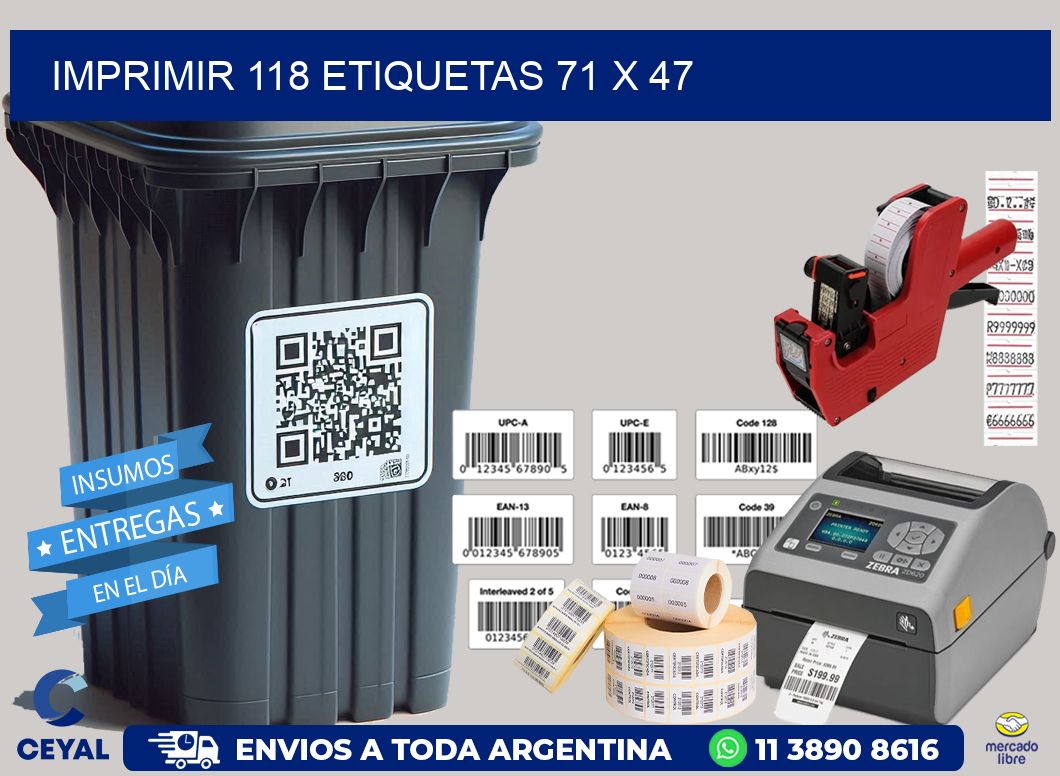 IMPRIMIR 118 ETIQUETAS 71 x 47