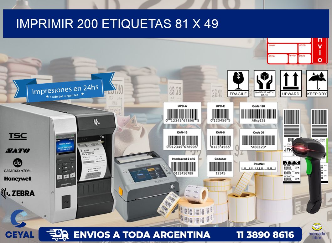 IMPRIMIR 200 ETIQUETAS 81 x 49