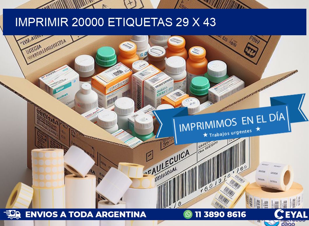 IMPRIMIR 20000 ETIQUETAS 29 x 43