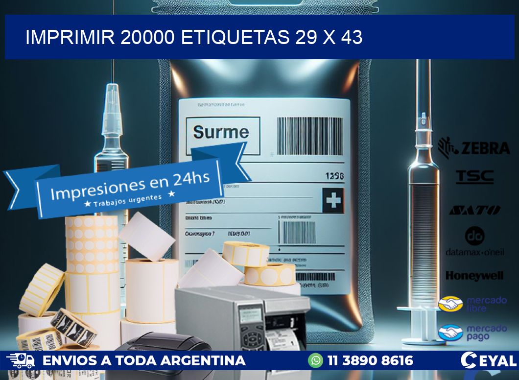 IMPRIMIR 20000 ETIQUETAS 29 x 43