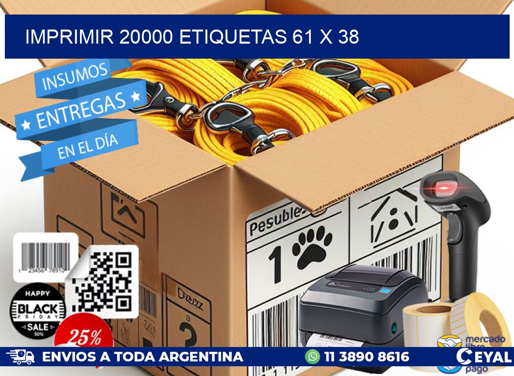 IMPRIMIR 20000 ETIQUETAS 61 x 38