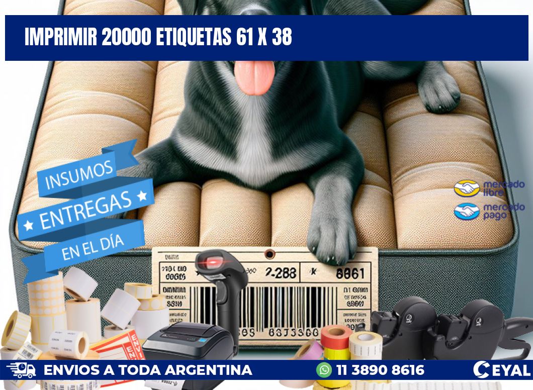 IMPRIMIR 20000 ETIQUETAS 61 x 38