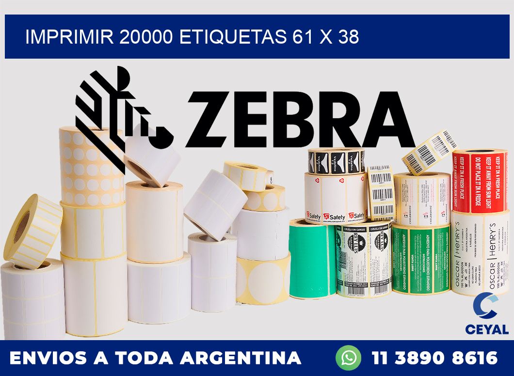 IMPRIMIR 20000 ETIQUETAS 61 x 38