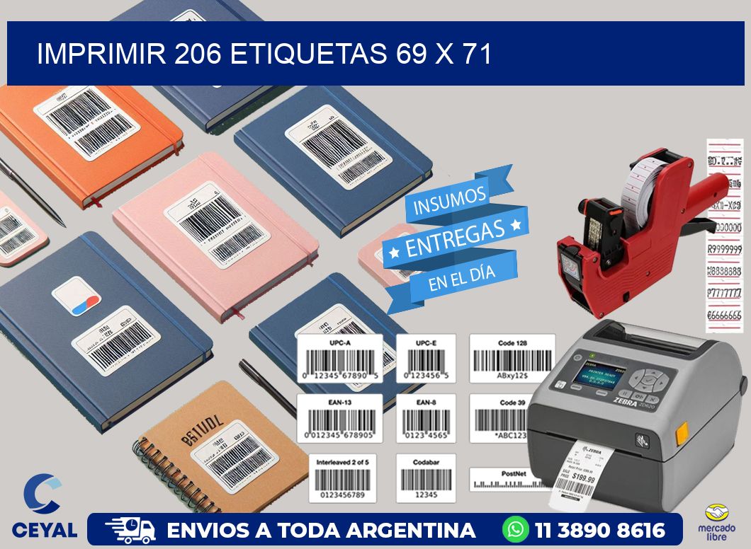 IMPRIMIR 206 ETIQUETAS 69 x 71