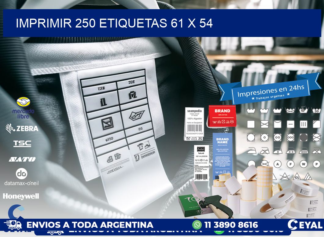 IMPRIMIR 250 ETIQUETAS 61 x 54