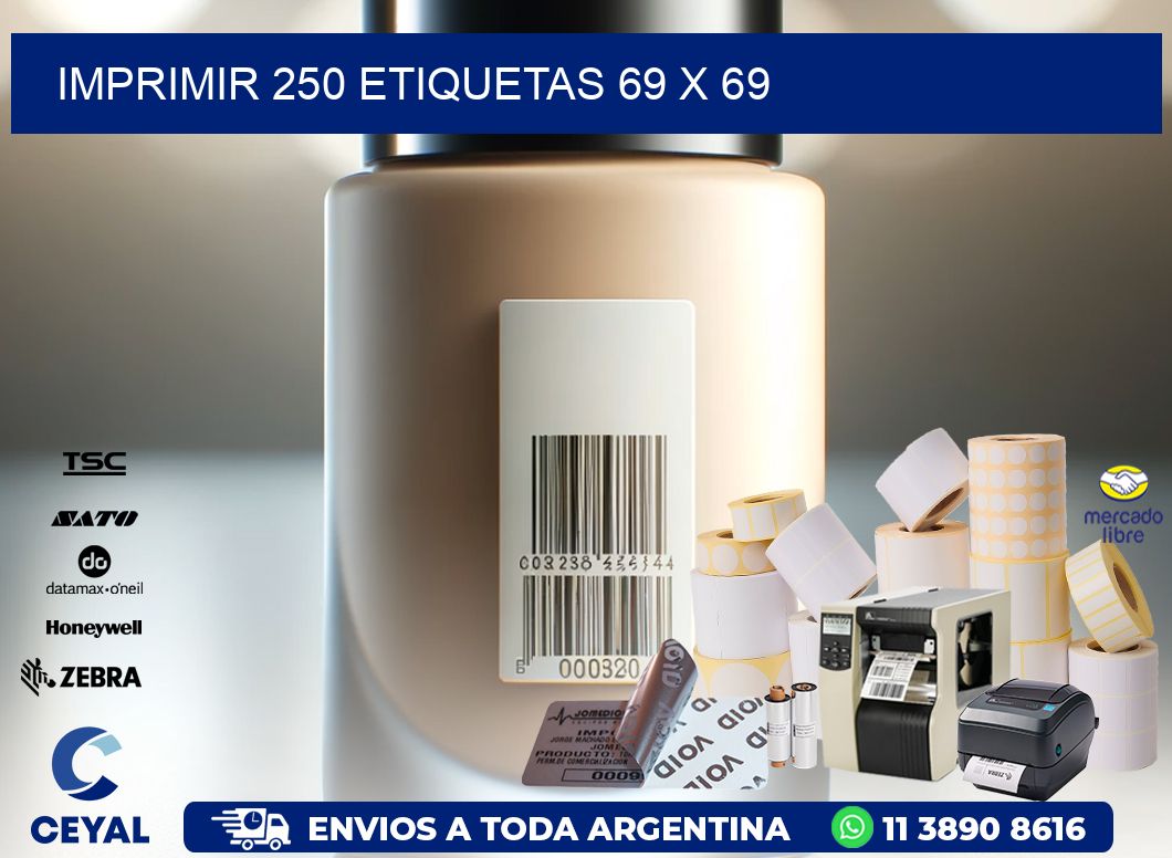 IMPRIMIR 250 ETIQUETAS 69 x 69