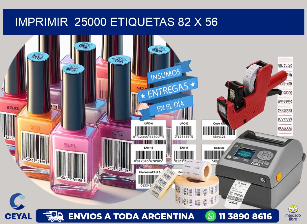 IMPRIMIR  25000 ETIQUETAS 82 x 56