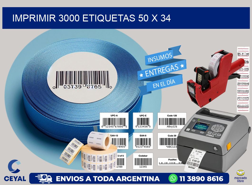 IMPRIMIR 3000 ETIQUETAS 50 x 34