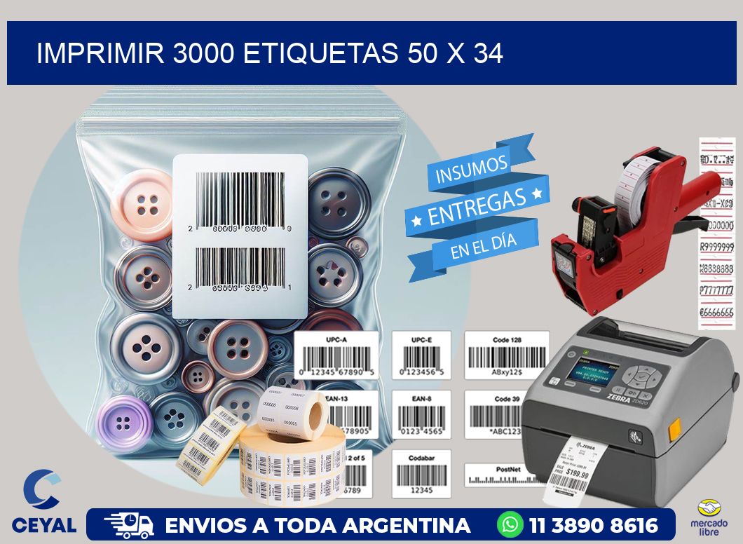 IMPRIMIR 3000 ETIQUETAS 50 x 34