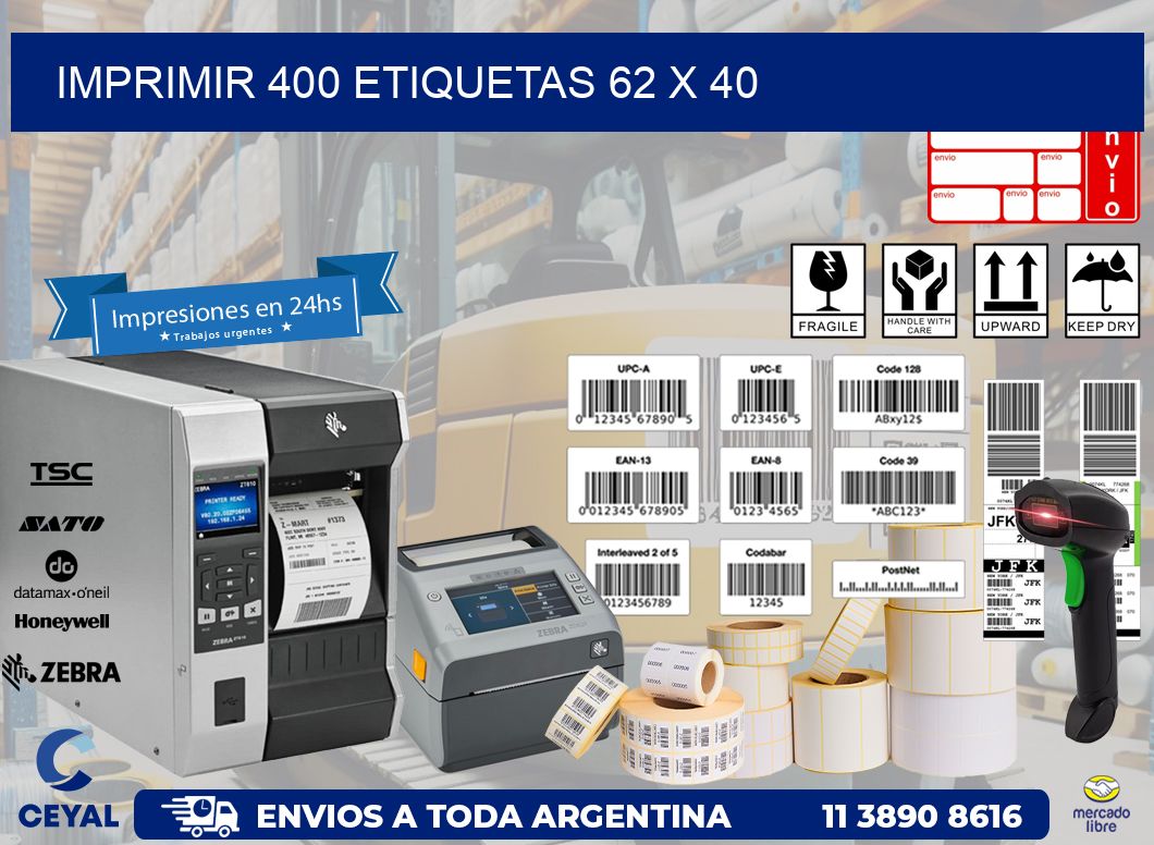 IMPRIMIR 400 ETIQUETAS 62 x 40