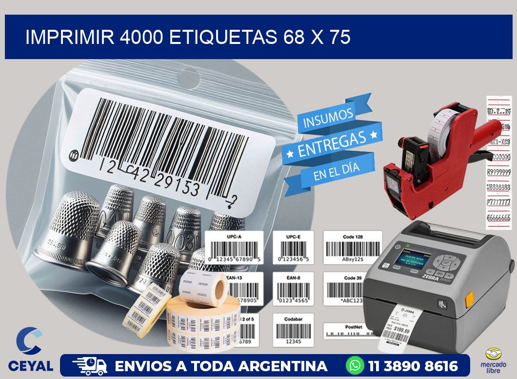 IMPRIMIR 4000 ETIQUETAS 68 x 75