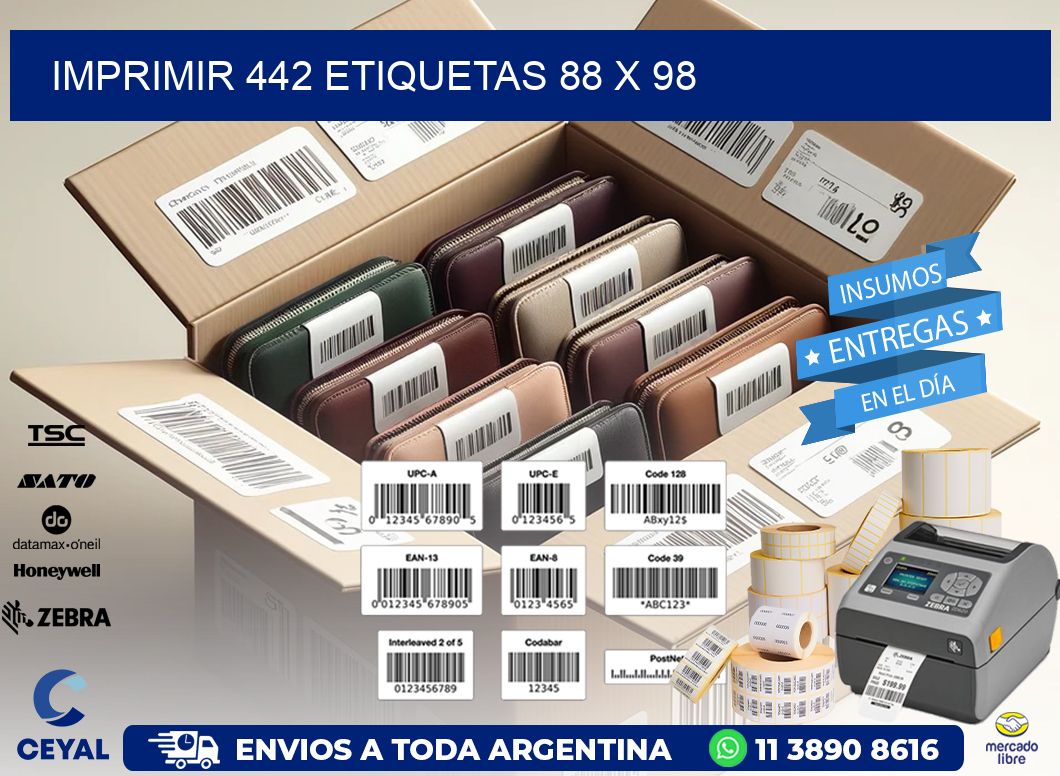 IMPRIMIR 442 ETIQUETAS 88 x 98