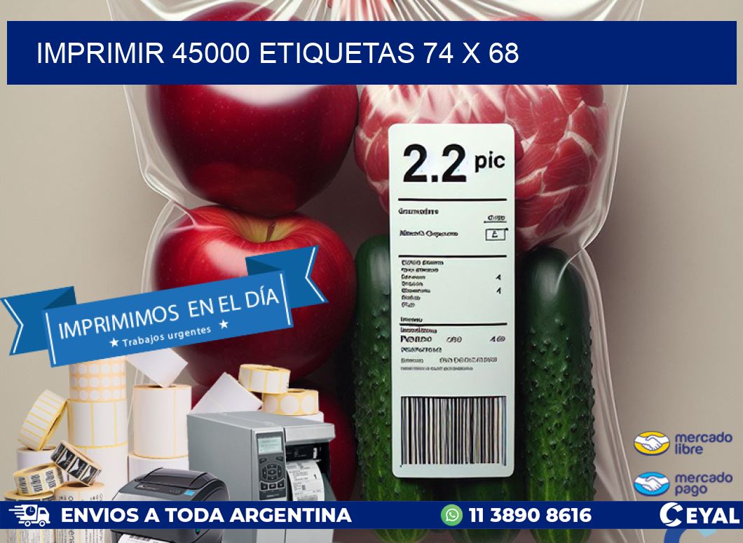 IMPRIMIR 45000 ETIQUETAS 74 x 68