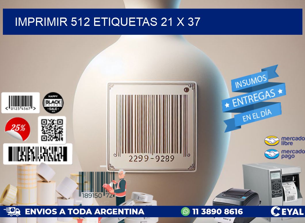 IMPRIMIR 512 ETIQUETAS 21 x 37