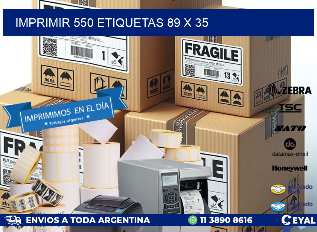 IMPRIMIR 550 ETIQUETAS 89 x 35